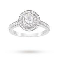 Jenny Packham Brilliant Cut 1.20 Carat Total Weight Double Halo Diamond Ring in 18 Carat White Gold - Ring Size L