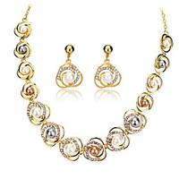 Jewelry Set Imitation Pearl Rhinestone Pearl 18K gold Alloy Gold Wedding Party Daily 1set 1 Necklace 1 Pair of Earrings Wedding Gifts