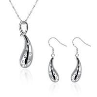 jewelry set aaa cubic zirconia zircon copper silver plated simulated d ...
