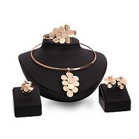 Jewelry Set Alloy Punk Leaf Gold Wedding Party Daily 1set 1 Necklace 1 Pair of Earrings 1 Bracelet Rings Wedding Gifts