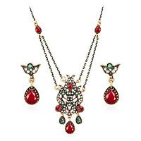 jewelry set gemstone resin rhinestone gold plated simulated diamond al ...