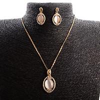 Jewelry Set Opal Opal Alloy Fashion Drop Rose Gold Wedding Daily 1set 1 Necklace 1 Pair of Earrings Wedding Gifts