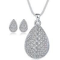 jewelry set basic alloy drop white 1 necklace 1 pair of earrings for w ...