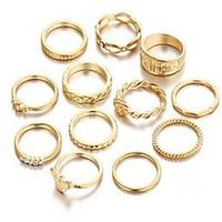 Jewelry Set Basic Gemstone Round Gold Rings For Daily Casual 1 Set Wedding Gifts