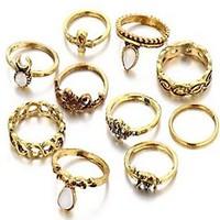 Jewelry Set Basic Gemstone Circle Silver Gold Rings For Daily Casual 1 Set Wedding Gifts