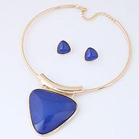 Jewelry Set Euramerican Fashion Resin Alloy Triangle Shape Necklace Earrings For Party Daily 1set