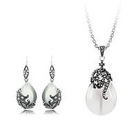 Jewelry Set Alloy Fashion Drop White Party Birthday Engagement Gift Daily Casual Necklaces Earrings Wedding Gifts
