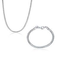 Jewelry Set Jewelry Fashion Silver Plated Line Silver 1 Bracelet Necklaces For Daily 1set Wedding Gifts