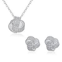 Jewelry Set Jewelry Fashion Silver Plated Flower White 1 Pair of Earrings Necklaces For Daily 1set Wedding Gifts