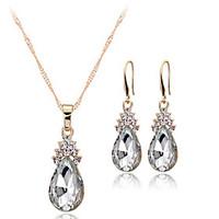 Jewelry Set Crystal Rhinestone Alloy White Red Blue Wedding Party Daily 1set 1 Necklace 1 Pair of Earrings Wedding Gifts