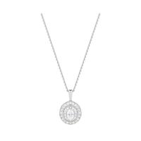 Jenny Packham 18ct White & Rose Gold 0.35ct Oval Cut Double Halo Diamond Necklaces