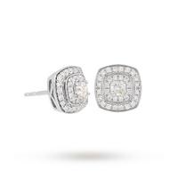 Jenny Packham 18ct White & Rose Gold 0.45 Carat Total Weight Cushion Cut Double Halo Diamond Earrings