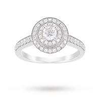 Jenny Packham Brilliant Cut 1.20 Carat Total Weight Double Halo Diamond Ring in 18 Carat White & Rose Gold - Ring Size N