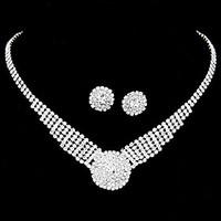 jewelry necklaces earrings wedding alloy zircon women silver wedding g ...