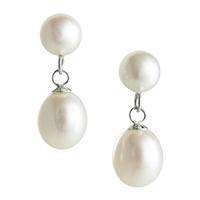 jersey pearl white dewdrop freshwater pearl double drops melp e ws