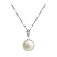 Jersey Pearl Freshwater Pearl White Topaz Dropper Pendant AMP1