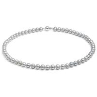 jersey pearl silver 5 55mm white freshwater pearl necklet s45s16