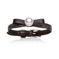 Jersey Pearl Joli Black Leather Bracelet With Freshwater Pearl JOLI N