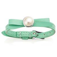 Jersey Pearl Joli Green Leather Freshwater Pearl Bracelet JOL1-M