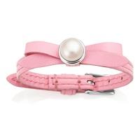 Jersey Pearl Joli Pink Leather Freshwater Pearl Bracelet JOL1-RO