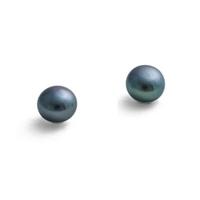 Jersey Pearl Silver Peacock Stud Freshwater Pearl E7PC
