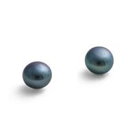 Jersey Pearl Silver 8mm Peacock FWP Studs E8PC