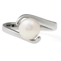 Jersey Pearl Silver 8-9mm Freshwater Pearl Wave Ring R9WHITE6