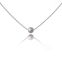 Jersey Pearl Silver 8-85.mm White Freshwater Pearl Necklace N1WHITE