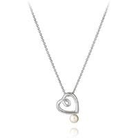 jersey pearl aphrodite silver heart fwp drop pendant ksp2