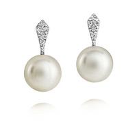 jersey pearl silver freshwater pearl white topaz earrings ame1
