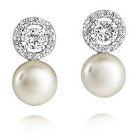 jersey pearl freshwater pearl cubic zirconia halo earrings ame5