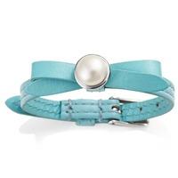 Jersey Pearl Joli Blue Leather Freshwater Pearl Bracelet JOL1-CI