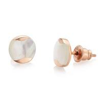 jersey pearl ladies dune rose gold plated mother of pearl stud earring ...