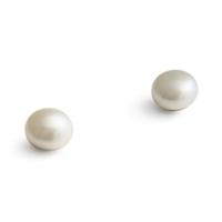 Jersey Pearl Silver White Stud Freshwater Pearl E7WHITE