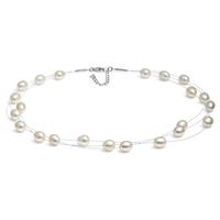 Jersey Pearl White Dewdrop Freshwater Pearl Necklace MELP N W