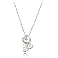 jersey pearl aphrodite silver heart cluster fwp pendant ksp3