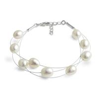 jersey pearl white dewdrop freshwater pearl bracelet melp b w