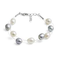 Jersey Pearl White Dewdrop Freshwater Pearl Bracelet MELP B WS