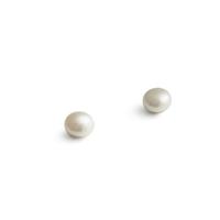 Jersey Pearl Silver White Stud Earrings Freshwater Pearl E7WHITE