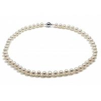 Jersey Pearl Silver White Freshwater Pearl 18 Inch Necklace S5S18