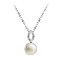 Jersey Pearl Freshwater Pearl Cubic Zirconia Dropper Pendant AMP3