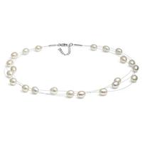 Jersey Pearl White Dewdrop Freshwater Pearl Necklace MELP N W