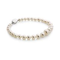jersey pearl silver 3 8mm graduated freshwater pearl bracelet m24s75