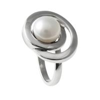 Jersey Pearl Silver 8-9mm Freshwater Pearl Swirl Ring R7WHITE5