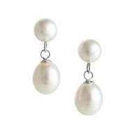 jersey pearl white dewdrop freshwater pearl double drops melp e ws