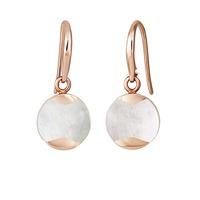 jersey pearl ladies dune rose gold plated mother of pearl dropper earr ...