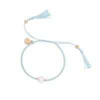 Jersey Pearl Ladies Freshwater Pearl Blue Tassel Bracelet TASS-SB