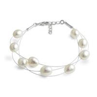 Jersey Pearl White Dewdrop Freshwater Pearl Bracelet MELP B W