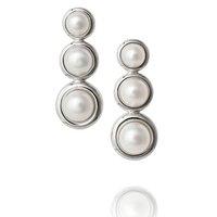 jersey pearl silver multidrop white pearl earrings