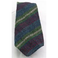 JH Anly, red, blue & green striped wool tie